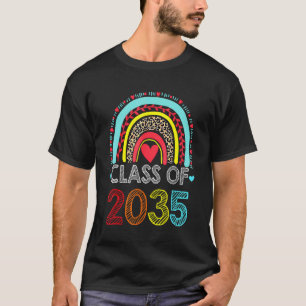 Class Of 2035 Rainbow Pink Graduate Preschool Kind T-Shirt