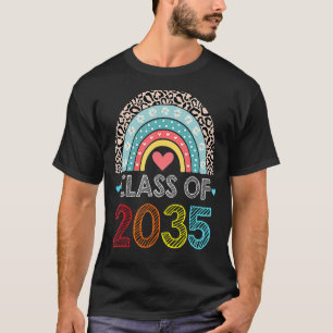 Class Of 2035 Rainbow Pink Graduate Preschool Kind T-Shirt