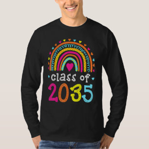 Class Of 2035 Rainbow Pink Graduate Preschool Kind T-Shirt