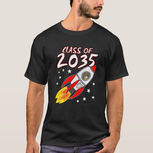 Class Of 2035 Space Rocket Cat  1 T-Shirt (Front)