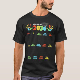 Class Of 2036 Back To School Handprint Pre K To 12 T-Shirt