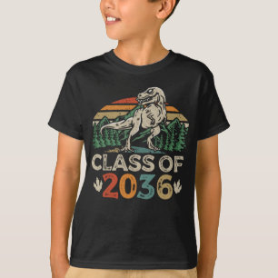 Class Of 2036 Grow With Me Dinosaur Back To School T-Shirt
