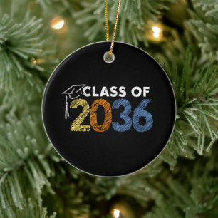 Class of 2036 Grow With Me First Day of School  Ceramic Ornament