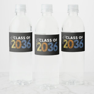 Class of 2036 Grow With Me First Day of School  Water Bottle Label
