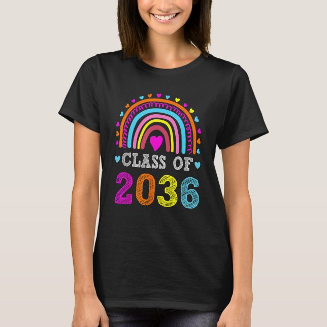 Class Of 2036 Grow With Me Graduation First Day Of T-Shirt (Front)