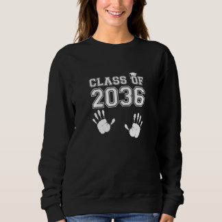 Class Of 2036 Grow With Me Handprint Kids Girls Bo Sweatshirt