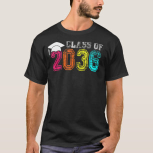 Class Of 2036 Kindergarten Pre K Grow With Me Grad T-Shirt