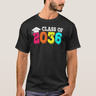 Class Of 2036 Kindergarten Pre-K Grow With Me Grad T-Shirt