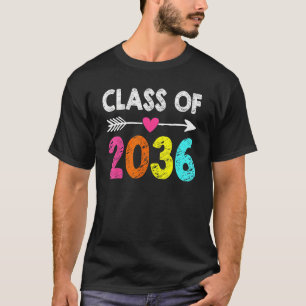 Class Of 2036 Kindergarten Pre K Grow With Me Grad T-Shirt
