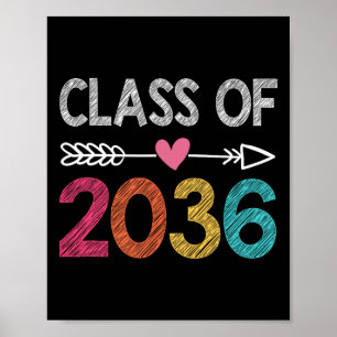 Class Of 2036  Pre-K Graduate Preschool Graduation Poster