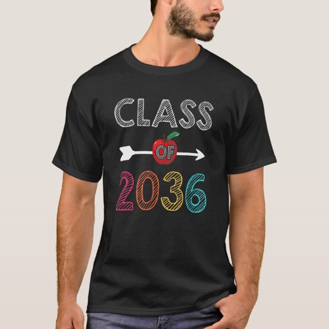 Class Of 2036  Pre K Graduate Preschool Graduation T-Shirt (Front)