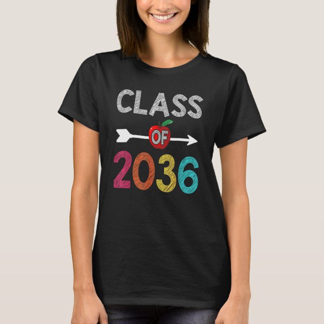 Class Of 2036  Pre K Graduate Preschool Graduation T-Shirt (Front)