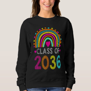 Class Of 2036 Rainbow Pre K Kindergarten Graduatio Sweatshirt