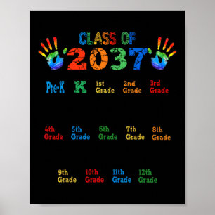 Class of 2037 Grow With Me Colour Handprint Pre-K Poster