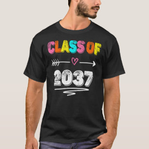 Class Of 2037 Grow With Me First Day Of School Gra T-Shirt