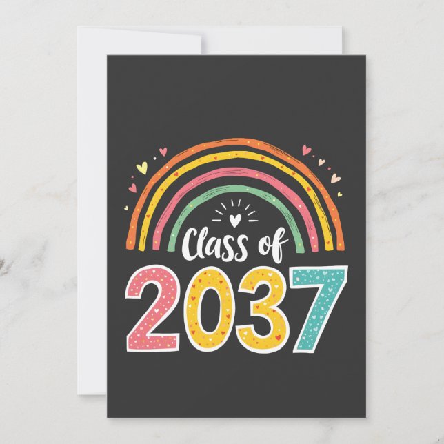 Class Of 2037 Kindergarten Graduation School  Invitation (Front)