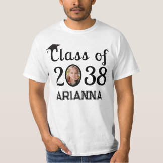 Class of 2038 K-12 Custom Name and Photo keepsake  T-Shirt