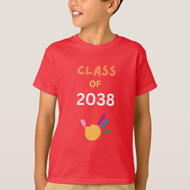 Class of 2038 with fingerpaint T-Shirt (Front)