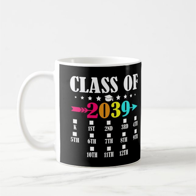 Class Of 2039 Kindergarten Graduation 12th Grade Coffee Mug (Left)