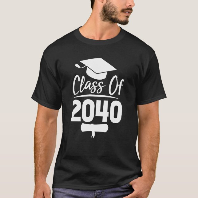 Class Of 2040 Grow With Me Handprint Kindergarten  T-Shirt (Front)