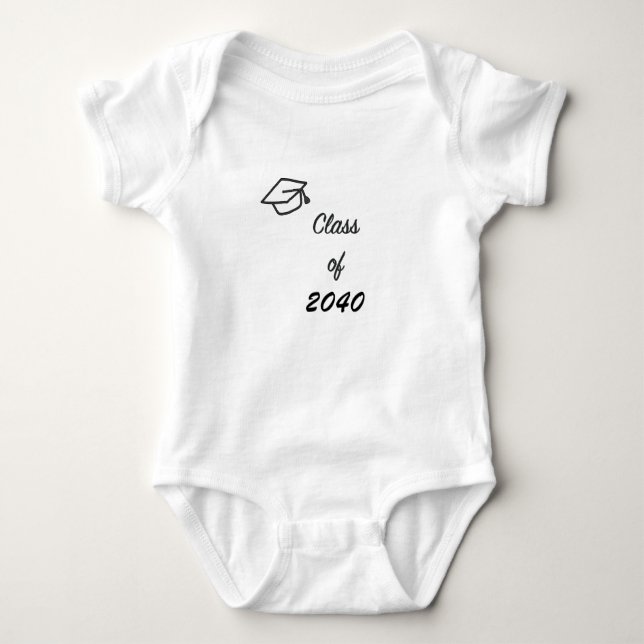 Class of 2040 with Graduation Cap Baby Bodysuit (Front)