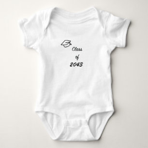 Class of 2043 with Graduation Cap Baby Bodysuit
