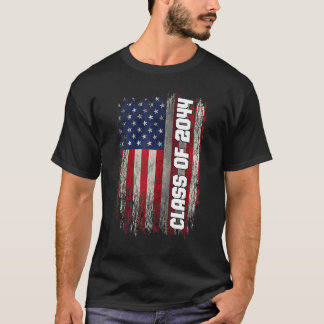 Class of 2044 Senior 2044 USA American Flag T-Shirt