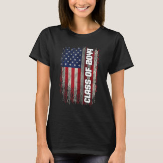 Class of 2044 Senior 2044 USA American Flag T-Shirt