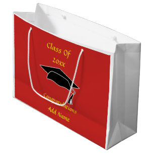 Class of 20xx Custom Red Gold Gift Bag