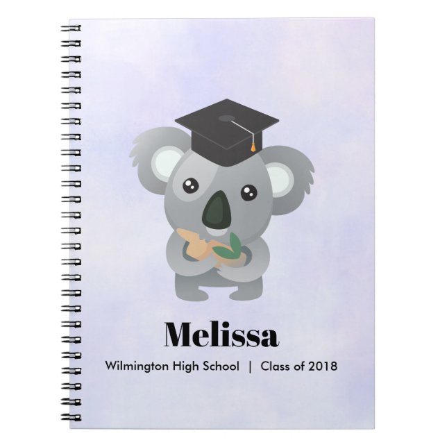 Class of 20xx Cute Koala Bear in Graduation Cap Notebook (Front)