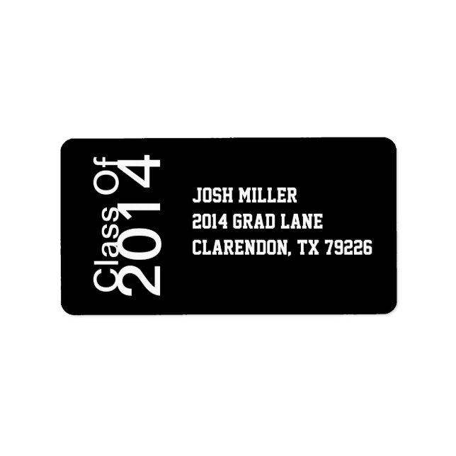 Class of 20XX Graduation Address Labels (Front)