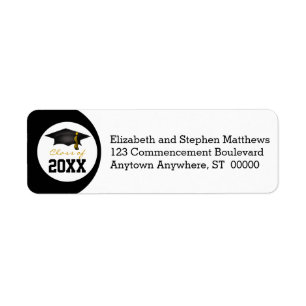 Class of 20xx Graduation Cap Return Address Label