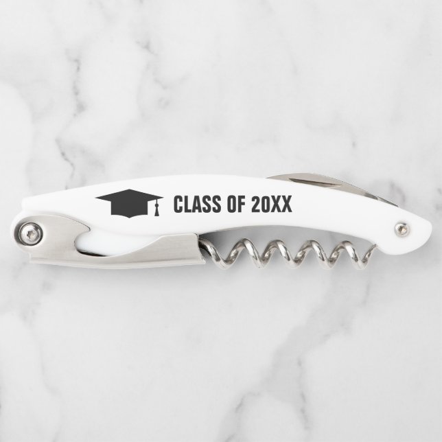 Class of 20XX graduation party wine bottle opener (Front)