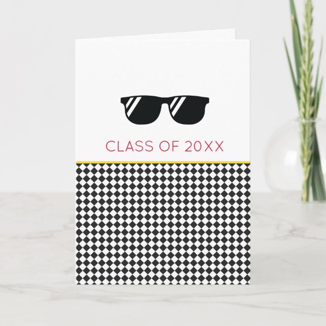 CLASS OF 20XX Graduation Sunglasses WAY TO GO! Card (Front)
