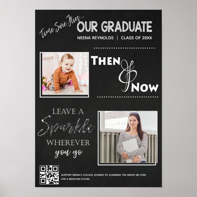 Class of 20XX Keepsake Then and Now Graduation  Poster (Front)