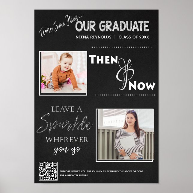 Class of 20XX Keepsake Then and Now Graduation  Poster (Front)