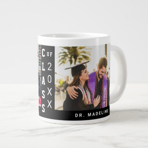 Class of 20XX Photo Graduation with Name Large Coffee Mug