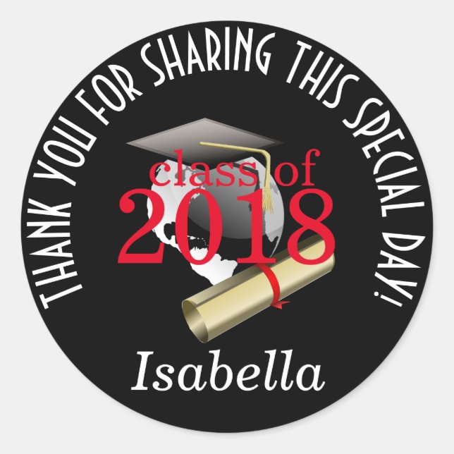 Class of 20xx - Thank You Classic Round Sticker (Front)