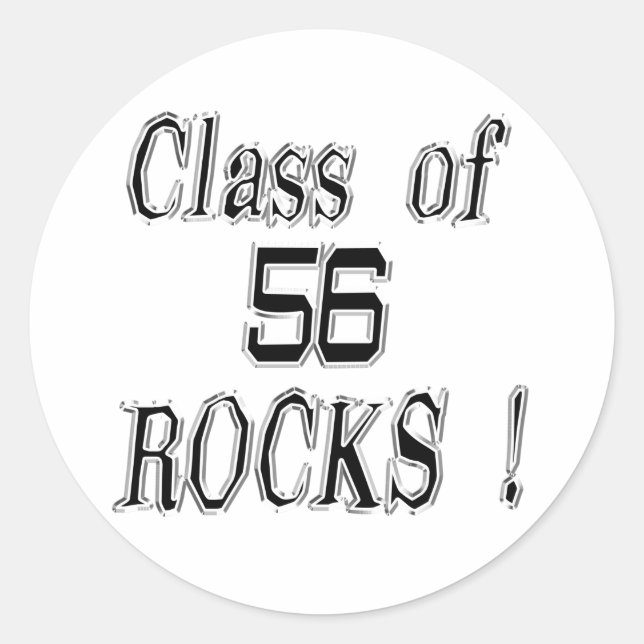 Class of '56 Rocks! Sticker (Front)