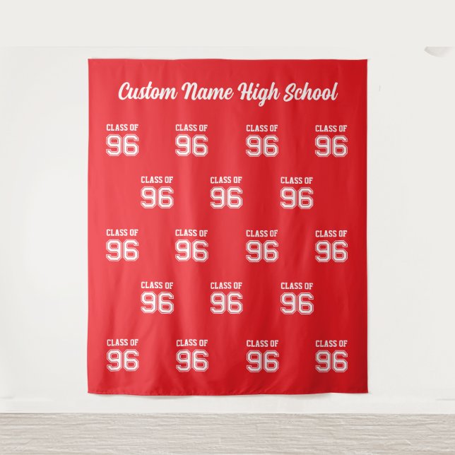 Class of 96, 30 Year High School Reunion Backdrop  Tapestry (Front)