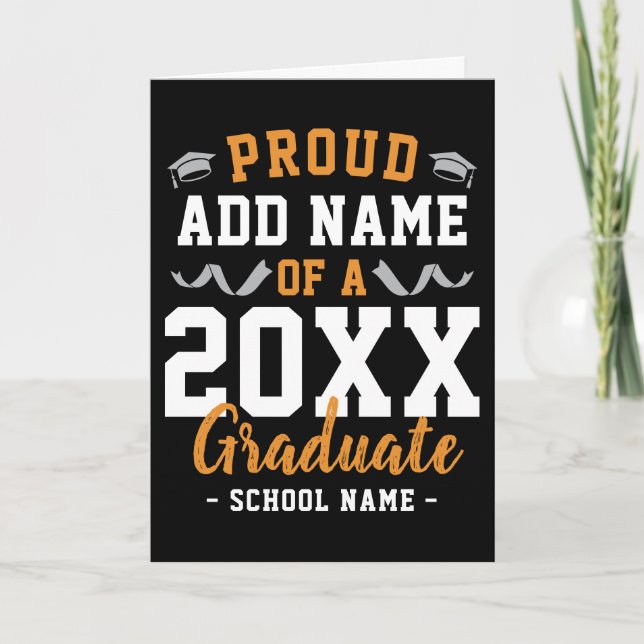 Class of A 2026 Graduation Party Custom Congrats Card (Front)