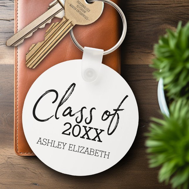 Class of ADD YEAR Graduation Party Key Ring (Personalized Keychain - Graduation Party Favor)