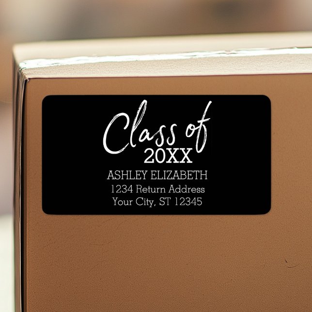 Class of ADD YEAR Graduation Party Label (Custom Shipping Label with Return Address)