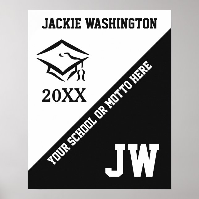 CLASS OF (any year) custom text & colour poster (Front)