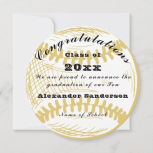 Class of  Baseball School Graduation Announcement