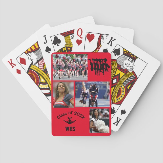 Class Of Cheer Photo School Name Playing Cards (Back)
