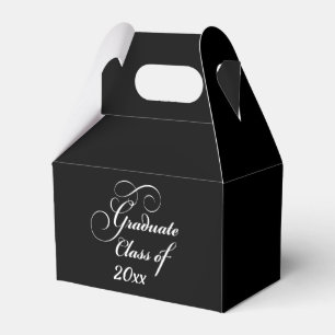 Class of Classic Black and White Graduation Party Favour Box