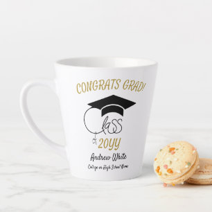 Class of-Congrats Grad-Inspirational-Black Gold Latte Mug
