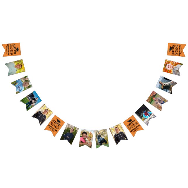 Class of | Editable Orange | Photo Graduation Bunting (All)