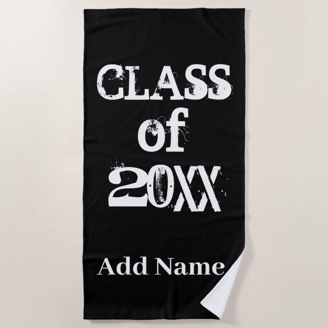 Class Of Enter Year Graduation Customised Beach Towel (Front)